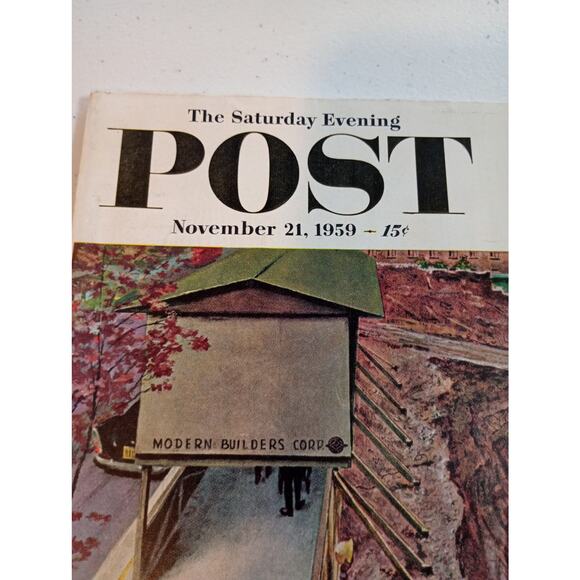 Vintage Saturday Evening Post Magazine November 21 1959 Builders Thornton Utz - Picture 2 of 11